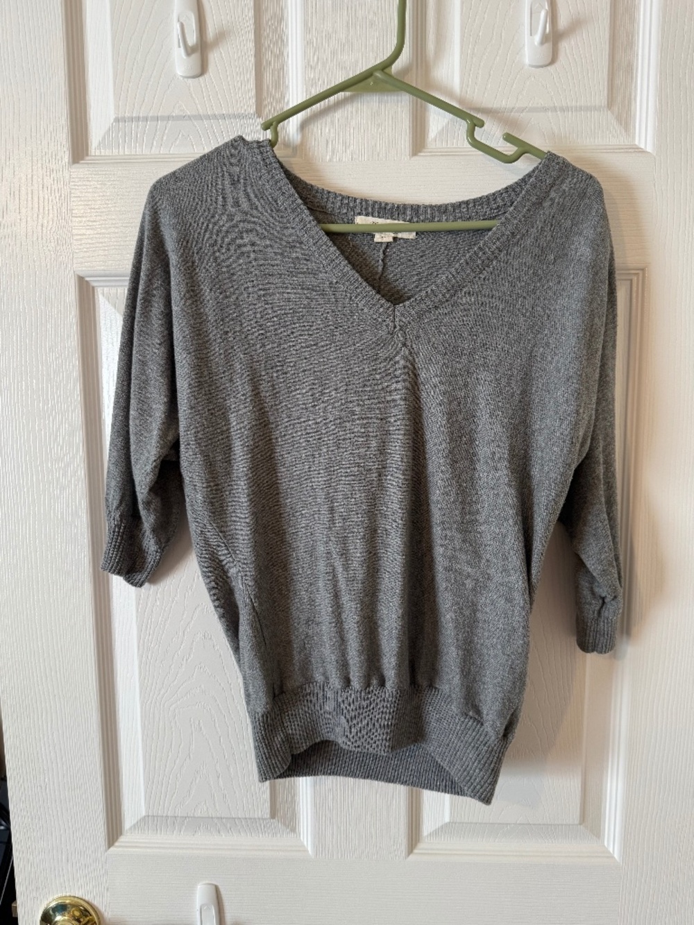 Gray quarter length sweater